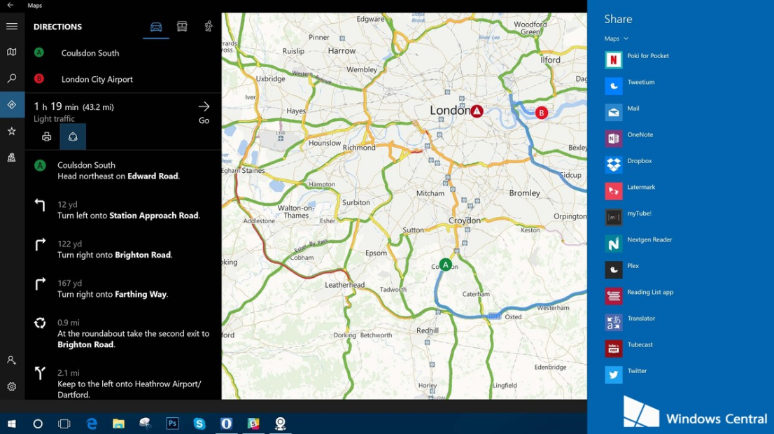 Windows 10 maps